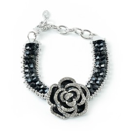 Jurika Black Rose Flower Bracelet