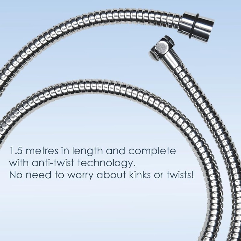 AQUALONA® Chrome Hose for Handheld Shower Head - Rub Clean