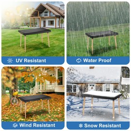 nomiou Cover for Garden Furniture Waterproof Protective Cover for Lounge Furniture Cover Winterproof Garden Table Garden Furniture Cover Table Top Garden Cover with Drawstrings Windproof Tarpaulin 200