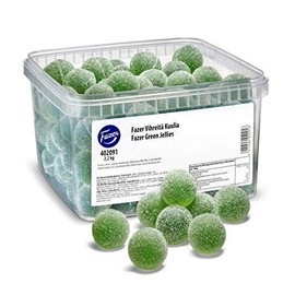 Fazer Vihreitä Kuulia - Box 2,2 kg - 4.8lb -Green Jellies - Original - Finnish - Jelly Beans (Pear) - Bulk - Unwrapped - Candy