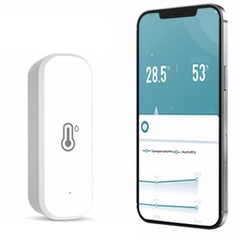 Mengshen Smart WiFi Temperature Humidity Sensor Wireless Indoor Hygrometer with App Alerts Compatible with Alexa/Google Home for Home Nursery Wine Cellar (1 Pack)
