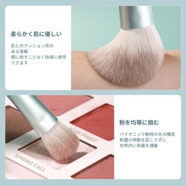 MSQ Makeup Brushes Set of 10 Loose Powder Brushes Super Soft Fur Concealer Brushes Real Eye Shadow Brushes Full Set of Brushes Eyeliner Brush Cloud Green Series Details Express Natural Makeup