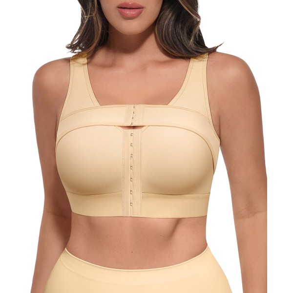 FeelinGirl Womens' Front Closure Post Surgical Compression Bra for Women