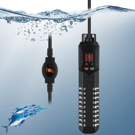 ZHHMl Aquarium Heater, Auto Heater, LED Display, Temperature Control, 15-34°C Temperature Control, Heater for Tropical Fishes with Safety Cover, Vertical and Horizontal Installation, Both Freshwater