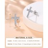 UPROMI Silver Stud Cross Earrings Baptism Religious Christian Gifts for