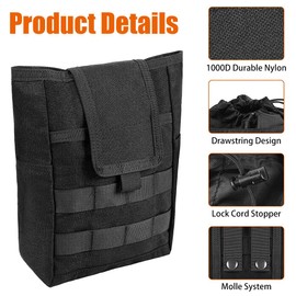 Molle Dump Pouch, Drawstring Roll-Up Tactical Drop Pouch Tactical Folding Hunting Utility Bag for Outdoor and Tactical Sports