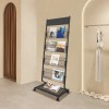 5 Tier Magazine Rack Stand Metal Rolling Literature Newspaper Display