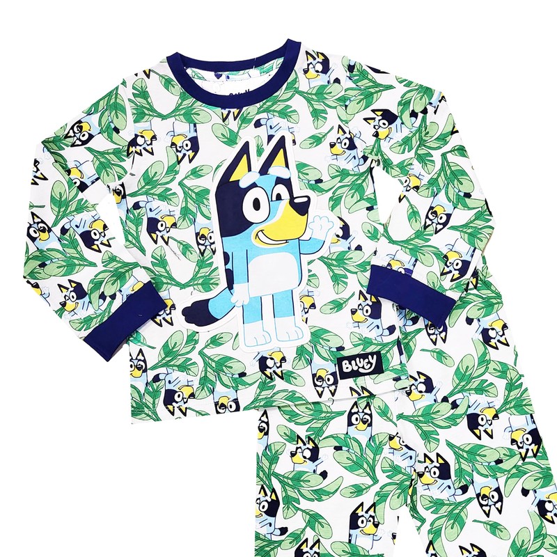 Boys Bluey Pyjamas Leaf Character Nightwear (Bluey - Leaf, 2-3