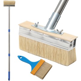 Deck Stain Brush Applicator with 60" Long Handle, 7” Wide Deck Paint Brushes for Applying Stains, Paints and Sealer on Wood Deck, Fence, Patio, Wall