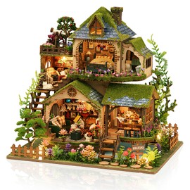 Miniature House Kit, 3D Puzzles for Adults, DIY Miniature Kit, Dollhouse Kit, Mini House Building Kit, Doll House Kits for Adults Teen to Build (Forest Adventure)