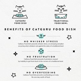 CatGuru Whisker Stress Free Cat Food Bowl, Reliefs Whisker Fatigue, Wide Cat Dish, Non Slip Cat Feeding Bowls, Shallow Cat Food Bowls, Non Skid Pet Bowls for Cats