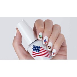 4th of July Mickey (Ver.2) Clear Vinyl Cut, Peel and Stick Nail Art Decals/Stickers by DimOxy Designs.