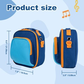 Uriyesobida Portable Carrying Case Compatible with Yoto Mini 2024 Edition, Yoto Mini Travel Case Fits Headphones and 30 Cards, Crossbody Bag for Audio Music Player & Accessories, Bag Only (Blue)