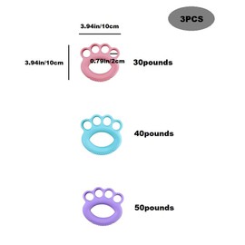 Hand Grip Strengthener, Forearm, Fingers Exerciser - Silicone Rings for Muscle Training, Sports, Fitness (Pink+Light Blue+Purple)