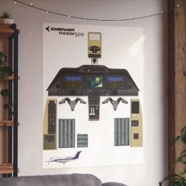 Cucure2016 Embraer EMB505 Phenom 300 - G3000 Cockpit Poster 36in x 48in - 36" x 48", Matte