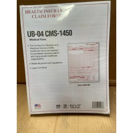 Medical Claim Forms Health UB04 / CMS 1450 Medical Claim Forms, 500 Single Sheets