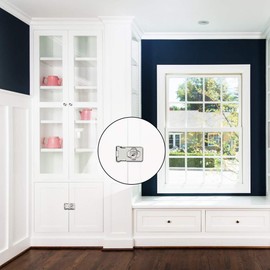 3 Sets Door Lock Hasp with Keys Door Bolt Latch Buckle Chrome Plated Lock Latch Hasp with Padlock and Screws Practical Set for Garden Gate Door Shed Windows Cabinets Wooden Furniture