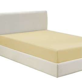 Violet Linen Premium Percale Fitted Sheet - Brushed Poly Cotton, Breathable, Extra Soft and Comfortable - 48", Gold