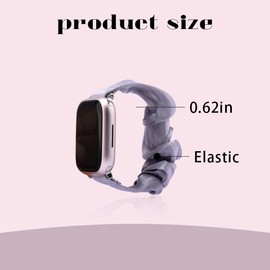 Thin Scrunchie Watch Band for Women Girls 20mm Soft Smart Watch Strap Adjustable Smart Watch Scrunchie Bands for Women Girls Glitter Watchbands for Smart Watch Elegant Accessories for Women Girls