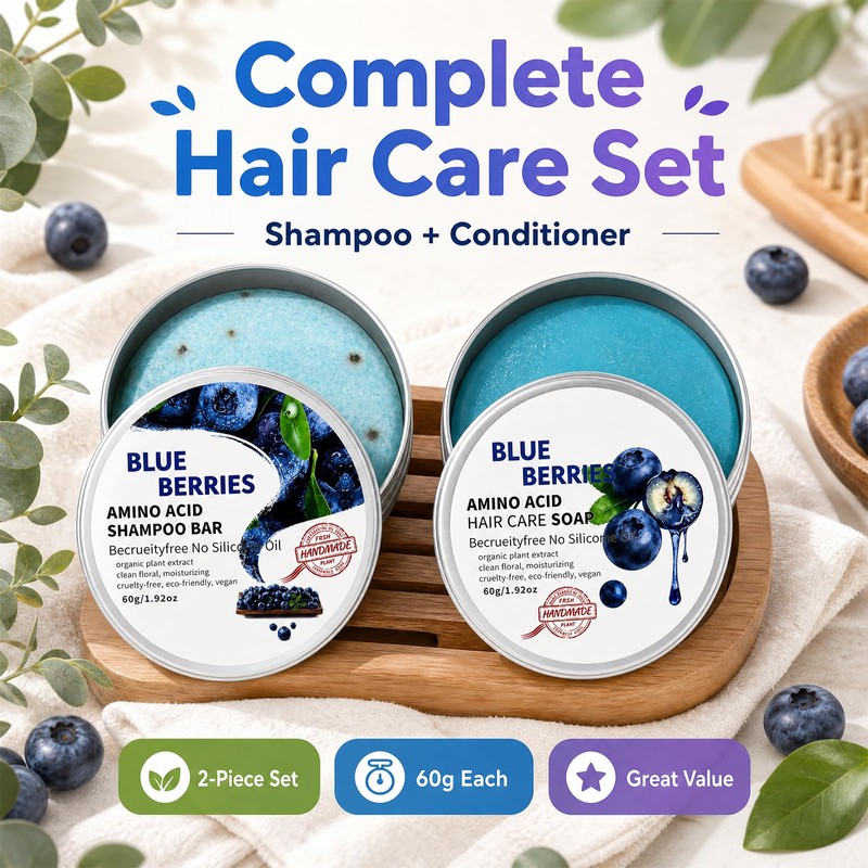 Blueberry Fields Shampoo & Conditioner, for Hair Strengthening | Blueberry