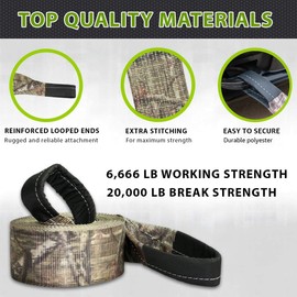 RPS Outdoors SI-2046MO Mossy Oak Break-Up Infinity Camo 4" x 30' Tow and Recovery Strap (20,000 lb Break Strength)