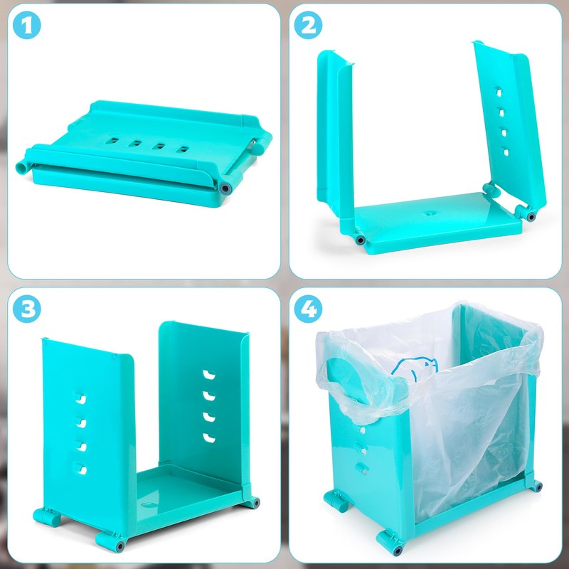 Auktransceler Portable Foldable Multifunctional Garbage Bag Holder, Adjustable Kitchen Trash