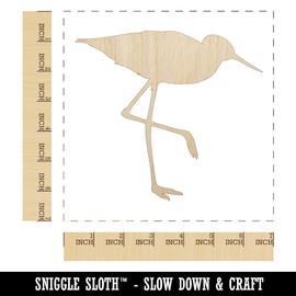 Sandpiper Bird Solid Unfinished Wood Shape Piece Cutout for DIY Craft Projects - 1/8 Inch Thick - 6.25 Inch Size