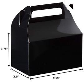 Hammont Party Favors Paper Treat Boxes (10 Pack) Black Colored Paper Containers & Boxes Treat Container Cookie Boxes Cute Designs Perfect for Parties and Celebrations 6.25" x 3.75" x 3.5"