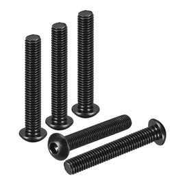 DTGN M8-1.25x50mm Button Head Socket Cap Screws - 10Pack - Good for Road Bicycle, Mountain Bike, Auto, Motorcycle - Carbon Steel Black Oxide - Hex Drive Fasteners