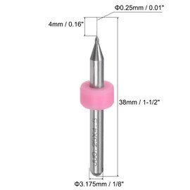 uxcell PCB Drill Bits 0.25mm Tungsten Carbide Rotary Tool Jewelry CNC Engraving Print Circuit Board Micro Drill Bits 1/8 Inch Shank 2 Set (20 Pcs)