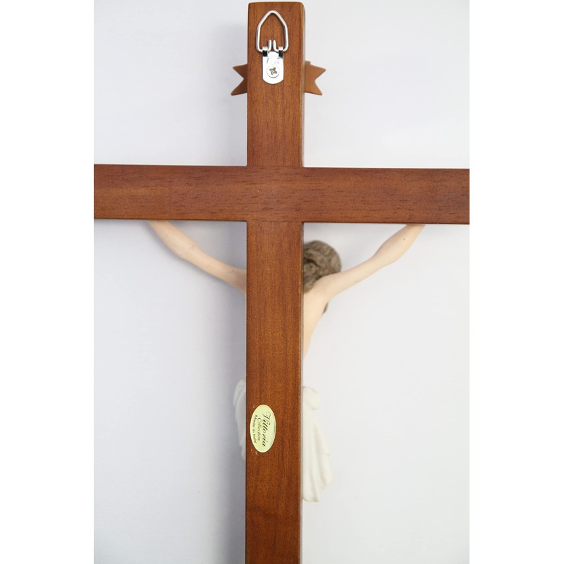 Vittoria Collection 17" Wall Crucifix Wood Cross Jesus Stone Corpus