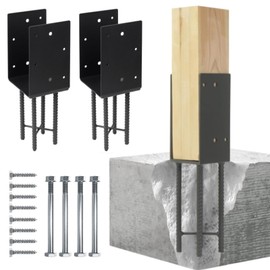 [Pack of 2] 6"x6" Heavy Duty Post Base for Concrete (Actual 5.5"x5.5"),Stainless Steels U-Shape Post Holder,Wet Concrete Foundation Post Base ,for Deck Railing,Fences,mailboxes,Pergola.