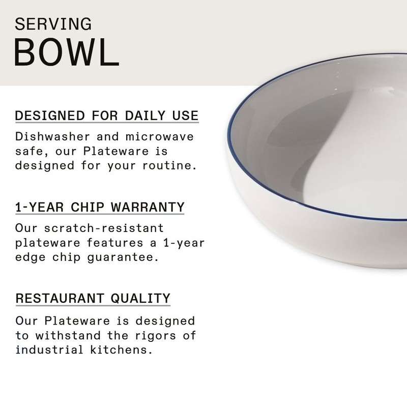 Made In Cookware - Serving Bowl - White With Navy