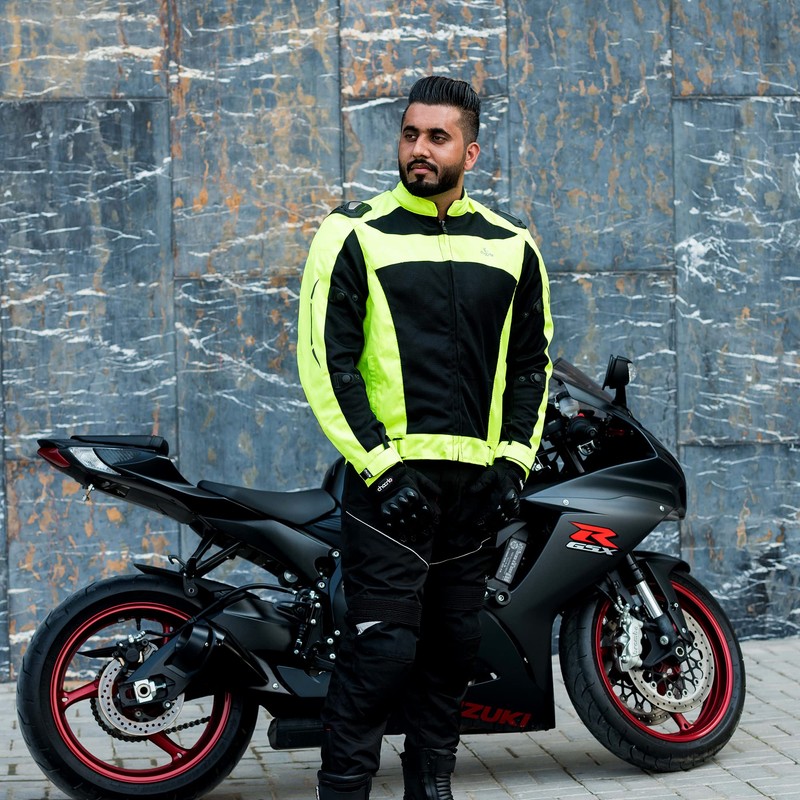 ChoCho Track Men's Summer Motorcycle Jacket with Armor Protection (Large,