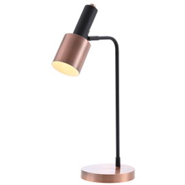 JONATHAN Y JYL6101A 22" Mid-Century Modern Metal Task Lamp, Copper and Black Desk Lamp for Home Office, Study, Bedroom Reading, Contemporary Workstation Light with Metal Shade, LED Bulb Included
