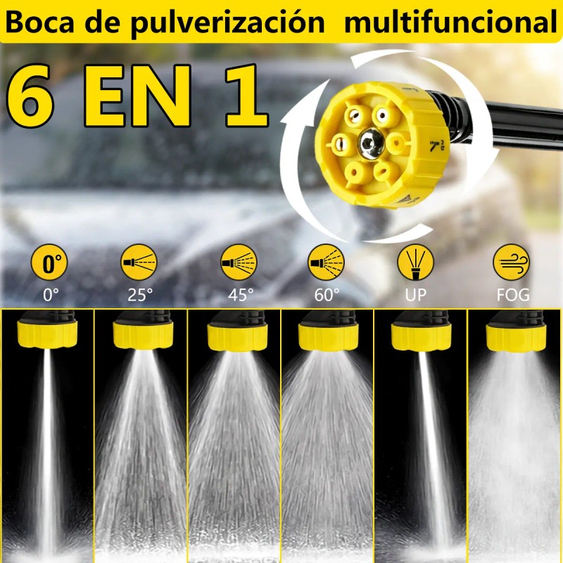 Hidrolavadora Eléctrica Inalámbrica 6 En 1 Para Autos Hirlan