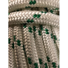 Double Braid Polyester Rope 9/16 inch White Green (100)
