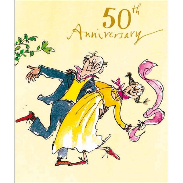 Woodmansterne Quentin Blake 50th Golden Anniversary Card - Whirlwind Romance
