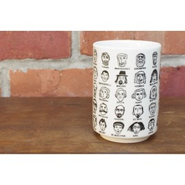 The Unemployed Philosophers Guild It's Hard to Get a Handle on Philosophy - Porcelain Handleless Tea Cup Featuring 60 Illustrated Portraits of Western Philosophers, Comes in Fun Box, 9 oz.
