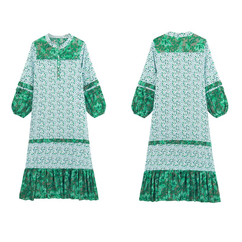 R.Vivimos Women's Long Sleeve Floral Print Bohemian Maxi Dresses with