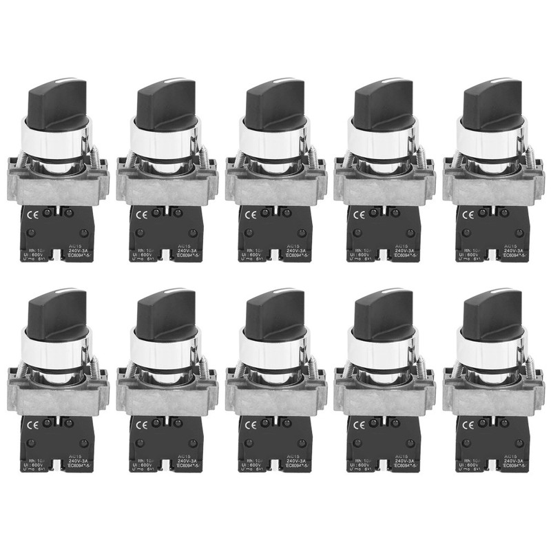 10Pcs BERM Button Switches Normally Closed Safety 2Level Knob Switch