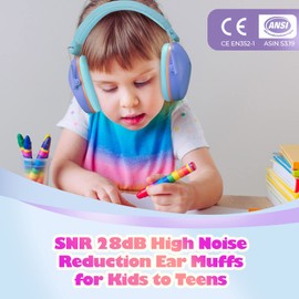 Noise Cancelling Headphones for Kids, Adjustable Coquille Antibruit Pour Enfant, Comfortable Ear Protection Kids, Toddler Ear Protection for Autism, Hearing Protecting, Concerts, Fireworks