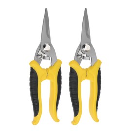 HARFINGTON 2pcs Industrial Scissors 7 Inch Multi-Purpose Shears Stainless Steel Blades with Black Yellow Handle for Cutting Thin Metal Copper Sheets
