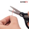 SAMSFX Fishing Braid Scissors Serrated Fishing Scissors with Hook Sharpener