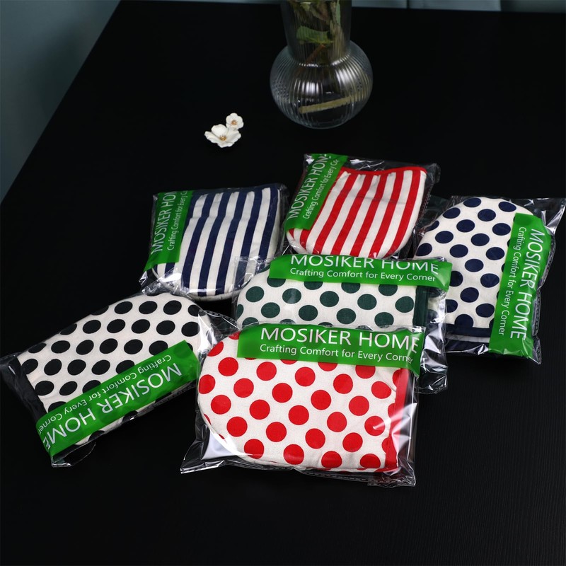 MOSIKER 耐熱オーブンミトン 断熱 綿100％ ハンギングループ付き 2枚セット (ブルーストライプ)