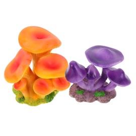 Milisten 2 Pieces Decor Resin Mushroom Figurines Miniature Mushroom Mini Garden Ornament Mushroom Ornaments Mini Mushroom Ornaments Mushroom Model Figurines