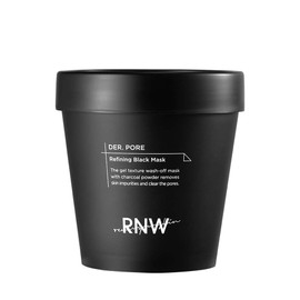 RNW DER. Pore Refining Black Pack 6.7 Oz / 200ml Gel Texture Wash-off Pack With Charcoal Powder Removes Skin Impurities & Clear The Pores Korean Skin Care K-Beauty