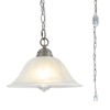 SHENGQINGTOP Plug in Pendant Light Alabaster Glass Shade Hanging Lamp