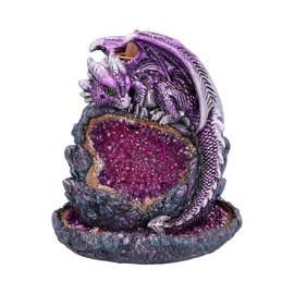 Nemesis Now Crystalline Protector Purple Dragon Geode Backflow Incense Burner 5.6"