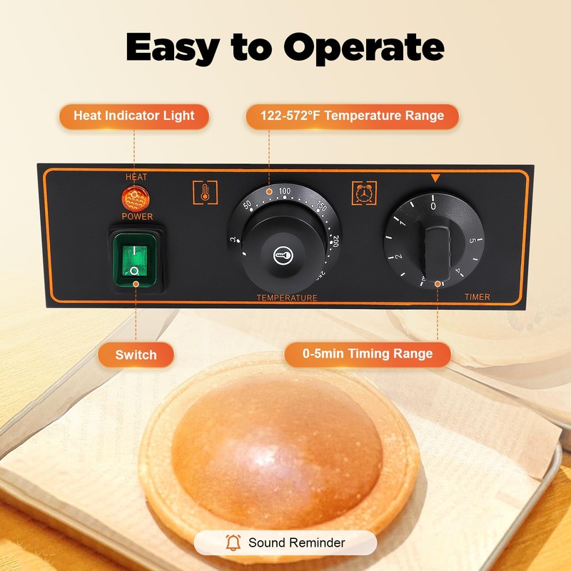 Electric Press Ufo Burger Machine, 110V 1200W Commercial Hamburger Press